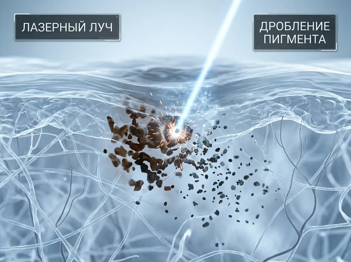 Принцип действия неодимового лазера дробление темного пигмента в коже