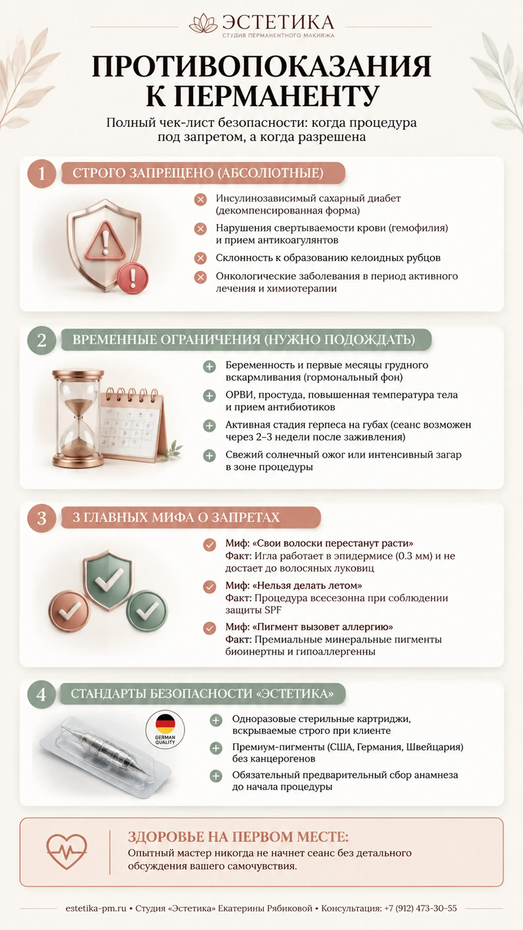 Инфографика: противопоказания к перманентному макияжу бровей, губ и век